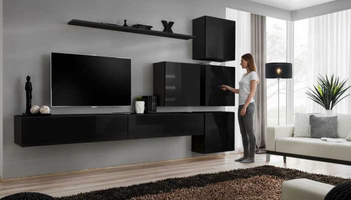 Wohnzimmer Set Wandregal Sideboard Wohnwände Wandschrank Komplett 7tlg. Neu