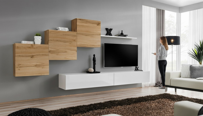 Luxus Set 6tlg Wohnwand Einrichtung Garnitur Wandregal Designer Wohnzimmermöbel