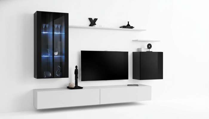 Wohnzimmer Komplett set 7tlg Wohnzimmer Möbel Wohnwand Holz Einrichtung Neu