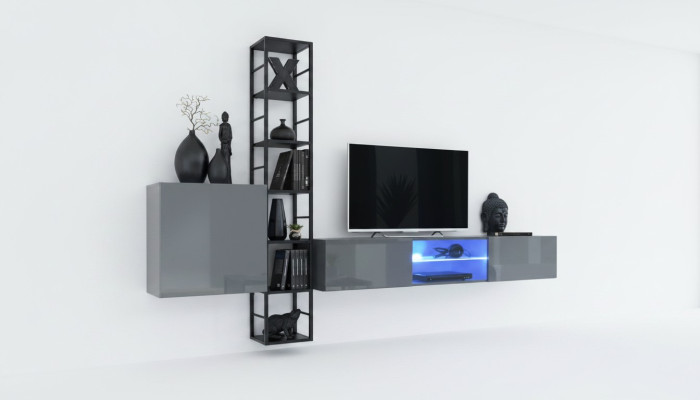 Wohnzimmermöbel Wohnwand Holz Einrichtung TV-Ständer Komplett Neu Möbel