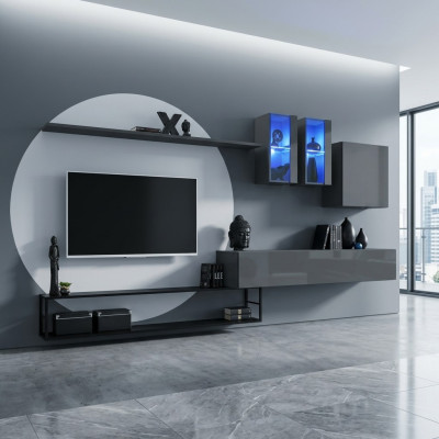 Wohnzimmermöbel Komplette Set 6tlg Designer Wohnwand Luxus Möbel Sideboard