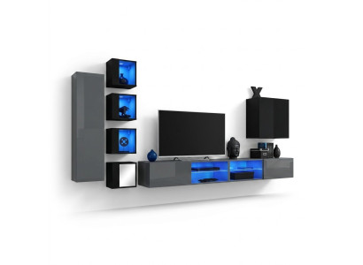 Einrichtung Modern Möbel Wohnzimmer Komplett Wohnwand Holzmöbel TV-Ständer