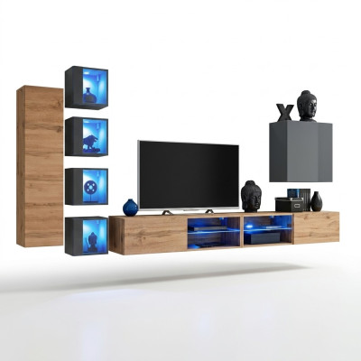 Set Wohnwand 320 cm Wandschrank TV-Ständer Modern Sideboard Wohnzimmermöbel