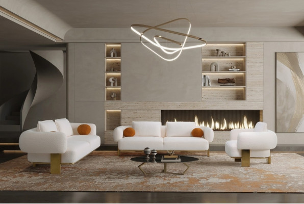 Sofagarnitur Wohnzimmer Komplett Sofas Set Design Modern Luxus Sessel Neu