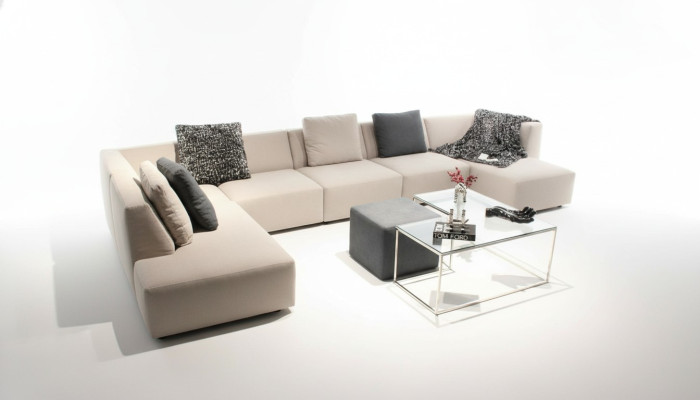 U-Form Sofa Modern Ecksofa mit Couchtisch Polstercouch Wohnzimmer Möbel