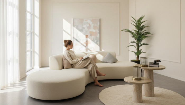 Design Wohnzimmer Set Sofa Viersitzer mit 2x Couchtische Luxus Möbel