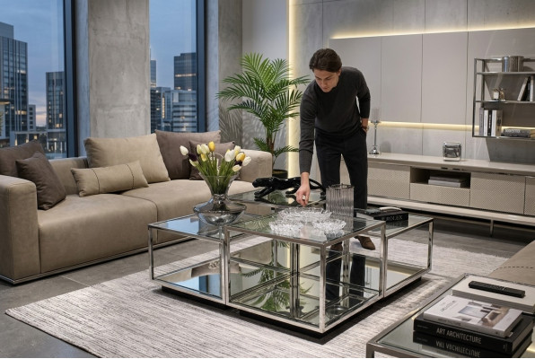 Modern Glas Couchtisch Wohnzimmer Möbel Neu Design Einrichtung