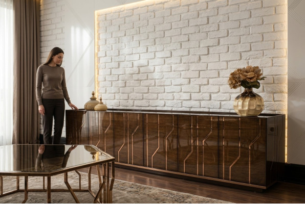 Wohnzimmer Möbel Sideboard Luxus Modern Design Kommode Holz Einrichtung