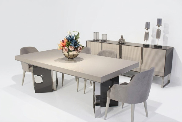 Esszimmer Design Set 6 tlg Design Esstisch mit 4х Stühle Modern Sideboard