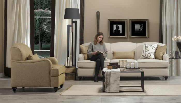 Sofa Set 2tlg Dreisitzer Sofa Modern Sessel Sofagarnitur Design Wohnzimmer