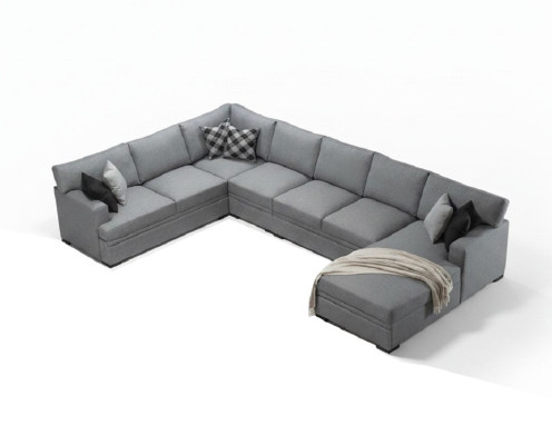 Modern Design Möbel Sofa U-Form Grau Ecksofa Wohnzimmer Einrichtung Neu