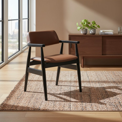 Design Armlehnstuhl Esszimmer Schwarz Möbel Holzstuhl Neu Sitz
