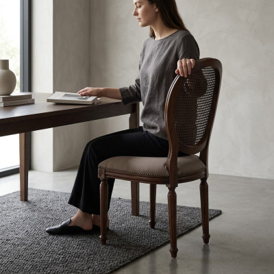 Design Stuhl Esszimmer Stil Klassisch Polstersitz Einrichtung Holz Stuhl