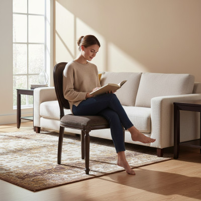 Designer Luxus Klassischer Esszimmer Stuhl Stühle Sitz Polstersitz Holz