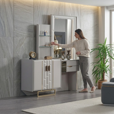 Schminktisch mit Spiegel Schlafzimmer Neu Luxus Möbel Design Einrichtung