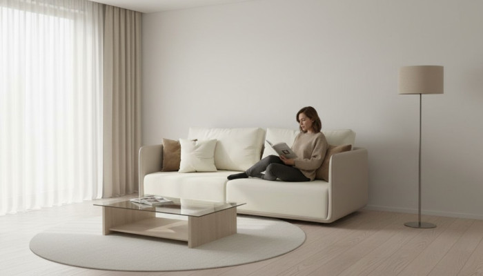 Sofa 3 Sitzer Möbel Stoff Dreisitzer Sofas Luxus Wohnzimmer 235cm Textil