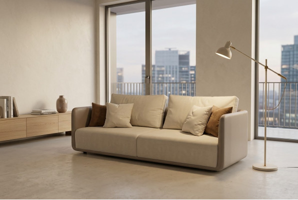 Sofa 3 Sitzer Möbel Stoff Dreisitzer Sofas Luxus Wohnzimmer 235cm Textil