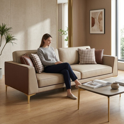 Design Sofa Couch Polster 3 Sitzer Sofas Couchen Sitz Garnitur Stoff 240cm  