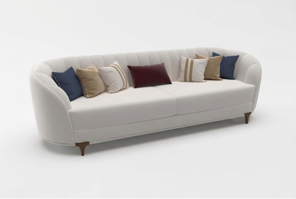 Modernes weiß Sofa im Wohnzimmer Exklusives 3 Sitzer Sofas 250cm Luxus
