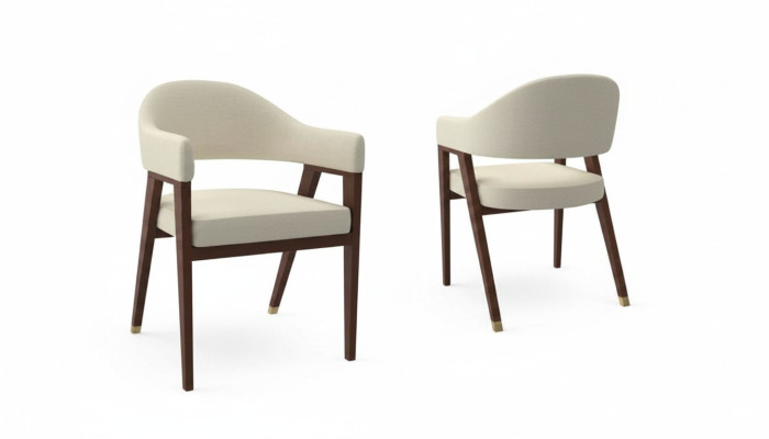 Design Stühle Polster Hotel Stuhl Textil Holz Möbel im Esszimmer neu