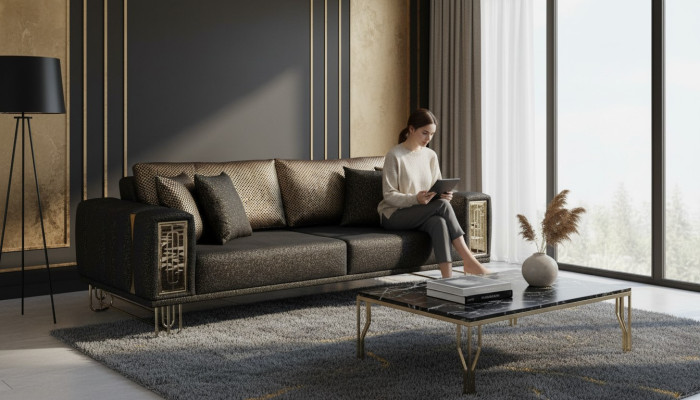 Sofa 3 Sitzer Design Sofas Couchen Sofa 3 Sitzer Textil Moderne Neu