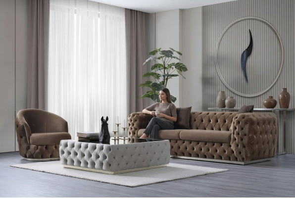 Designer Wohnzimmer set 3 + 1 Sitzer Möbel Luxus und Modernes set 2tlg