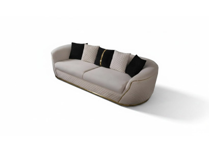 Sofa 3 Sitzer Design Sofas Polster weiß Textil Relax Moderne 235cm