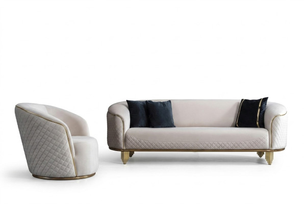 Sofagarnitur 2tlg Wohnzimmer Sofa 3 Sitz Sessel Modern Design Couch