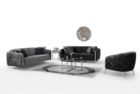 Modern Sofa Set 3 tlg Wohnzimmer Luxus Sofagarnitur 3+3+1 Sitzer Möbel