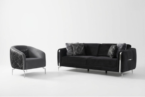 Modern Sofagarnitur 2 tlg Wohnzimmer Luxus Sofagarnitur 3+1 Sitzer Möbel