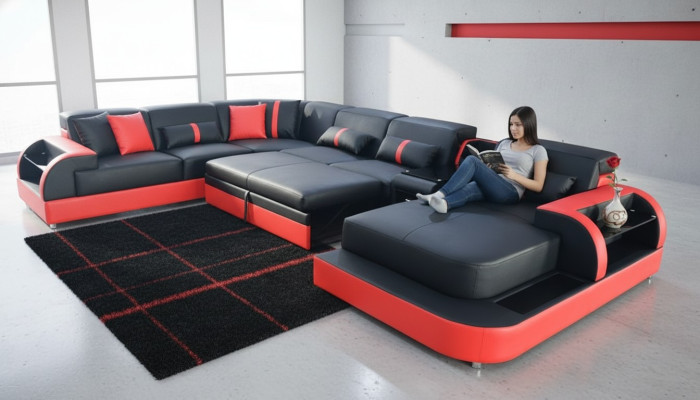 Luxus Couch Polster Möbel Eckgarnitur Wohnlandschaft Couchen Polster Ecksofa