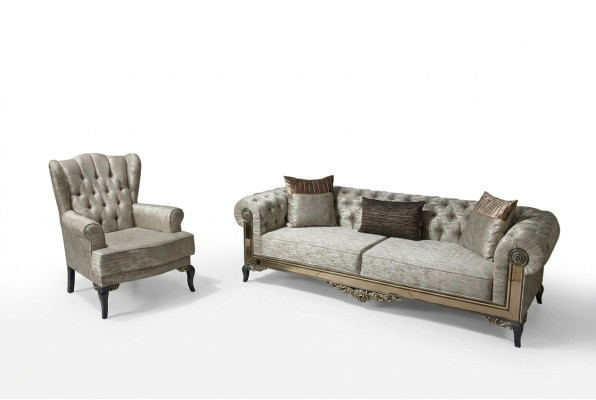 Sofagarnitur 3+1 Sitzer Set Design Sofas Polster Textil Relax Sofa 2tlg