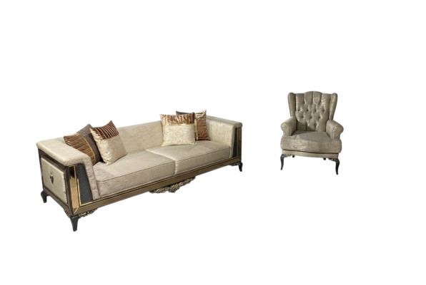 Design Sofas Polster Couchen Textil Relax Sofagarnitur 3+1 Sitzer Set