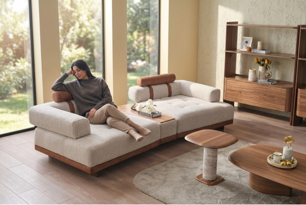 Moderne Beige Sofa 3 Sitz Luxus Wohnzimmer Möbel Design Dreisitzer Stil Big xxl