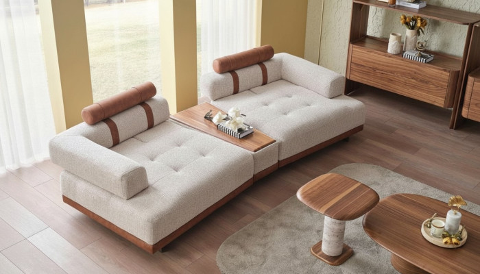 Moderne Beige Sofa 3 Sitz Luxus Wohnzimmer Möbel Design Dreisitzer Stil Big xxl