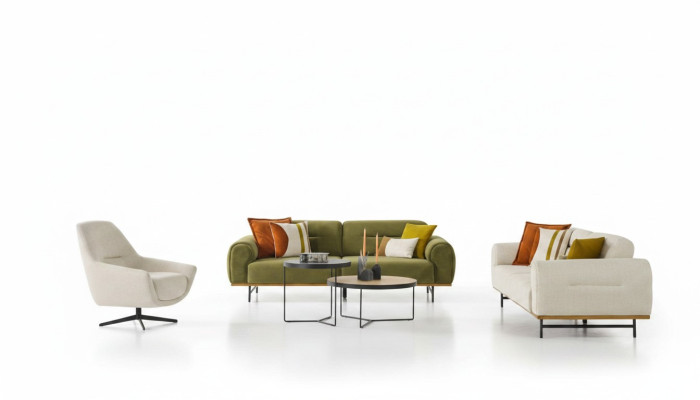Design Wohnzimmer set von 2tlg. Luxus Möbel Beige Farbe Modern Neuheit