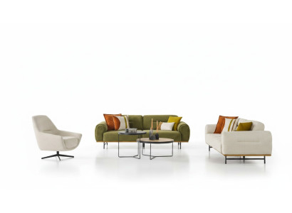 Design Wohnzimmer set von 2tlg. Luxus Möbel Beige Farbe Modern Neuheit