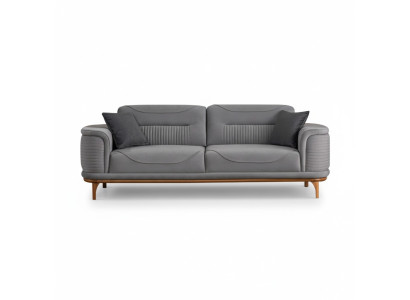 Modernes Graues Sofa Hochwertiges Textil für ein Wohnzimmer Neu