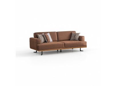 Elegantes Braunes Dreisitzer-Sofa mit Modern Design für Wohnzimmer