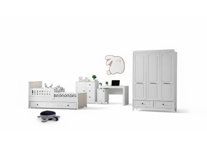Modern Komplett Jugendzimmer Luxus Kinderzimmer Set 4tlg Weiß Farbe neu