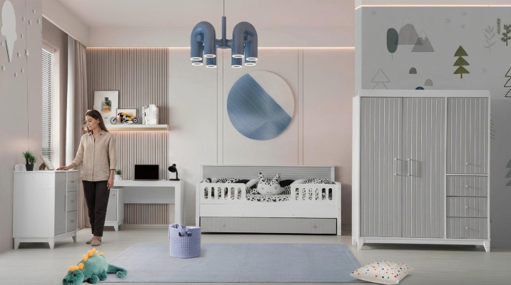 4tlg. Kinderzimmer Ensemble: Komplettmöbel-Set für perfekte Einrichtung