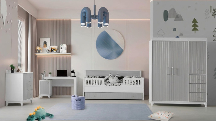 4tlg. Kinderzimmer Ensemble: Komplettmöbel-Set für perfekte Einrichtung