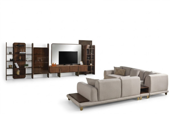 Stilvoll Wonzimmer Set Besteht aus Wohnwand Couchtisch und Beistelltisch