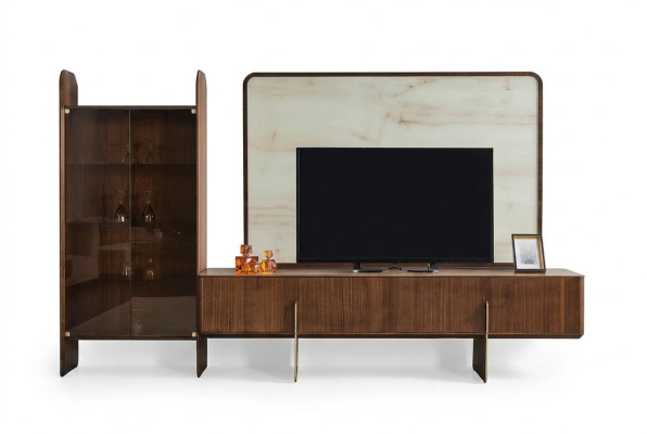 Wohnzimmer Set Besteht aus Vitrine TV Lowboard und TV Rahmen 3tlg. neu