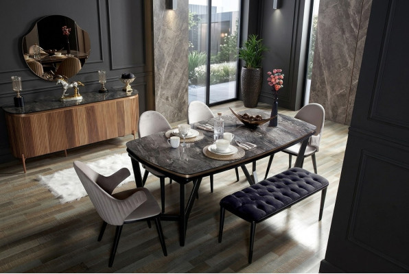 Luxuriös Esszimmer Set Besteht aus Esstisch und 4x Stühle Neuheit 5tlg.