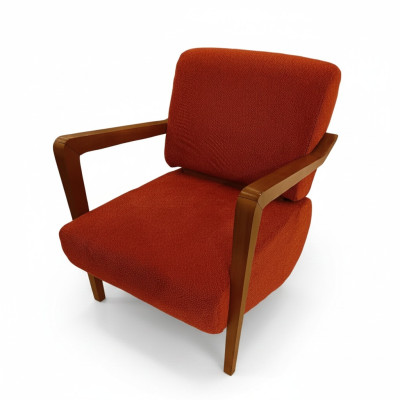 Moderner Roter Polstersessel Wohnzimmer Einsitzer Designer Sitzmöbel