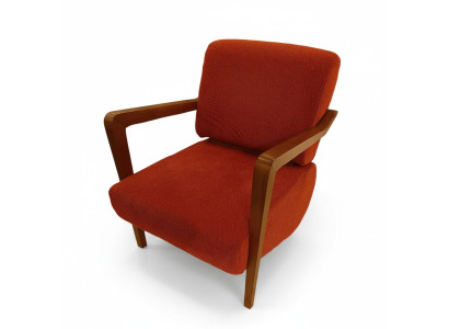 Moderner Roter Polstersessel Wohnzimmer Einsitzer Designer Sitzmöbel