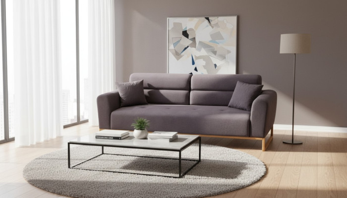 Brauner Polster 3-Sitzer Designer Wohnzimmer Exklusive Couch 3-er Sofa