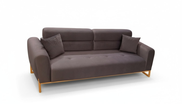 Brauner Polster 3-Sitzer Designer Wohnzimmer Exklusive Couch 3-er Sofa