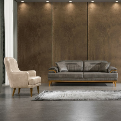 Moderne Wohnzimmer Stoffsofas Exklusive Couchgarnitur 3+1 Sitzer 2tlg